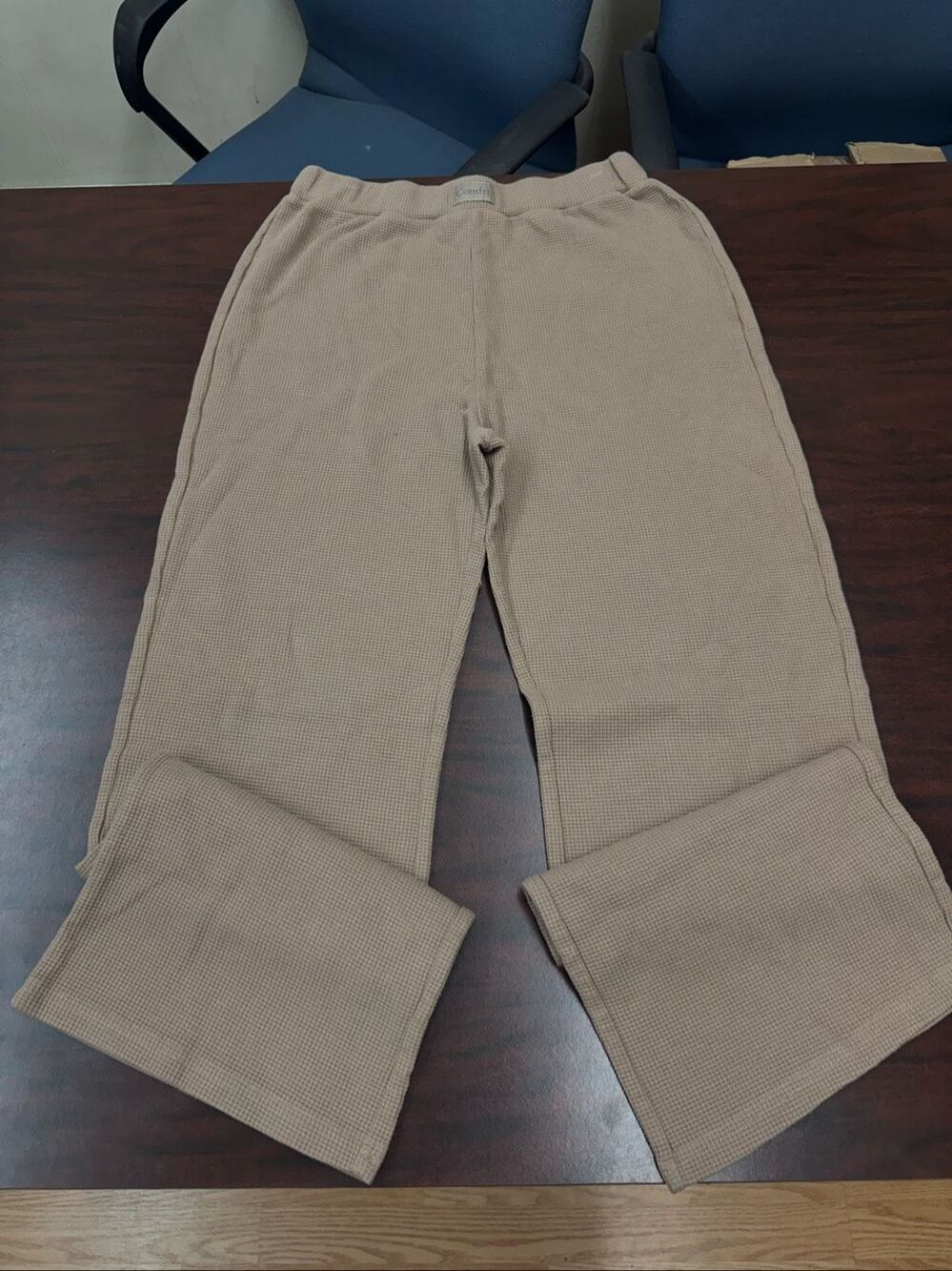 Comfrt Wide Leg Waffle Weave High Rise Lounge Pants Size X-Large